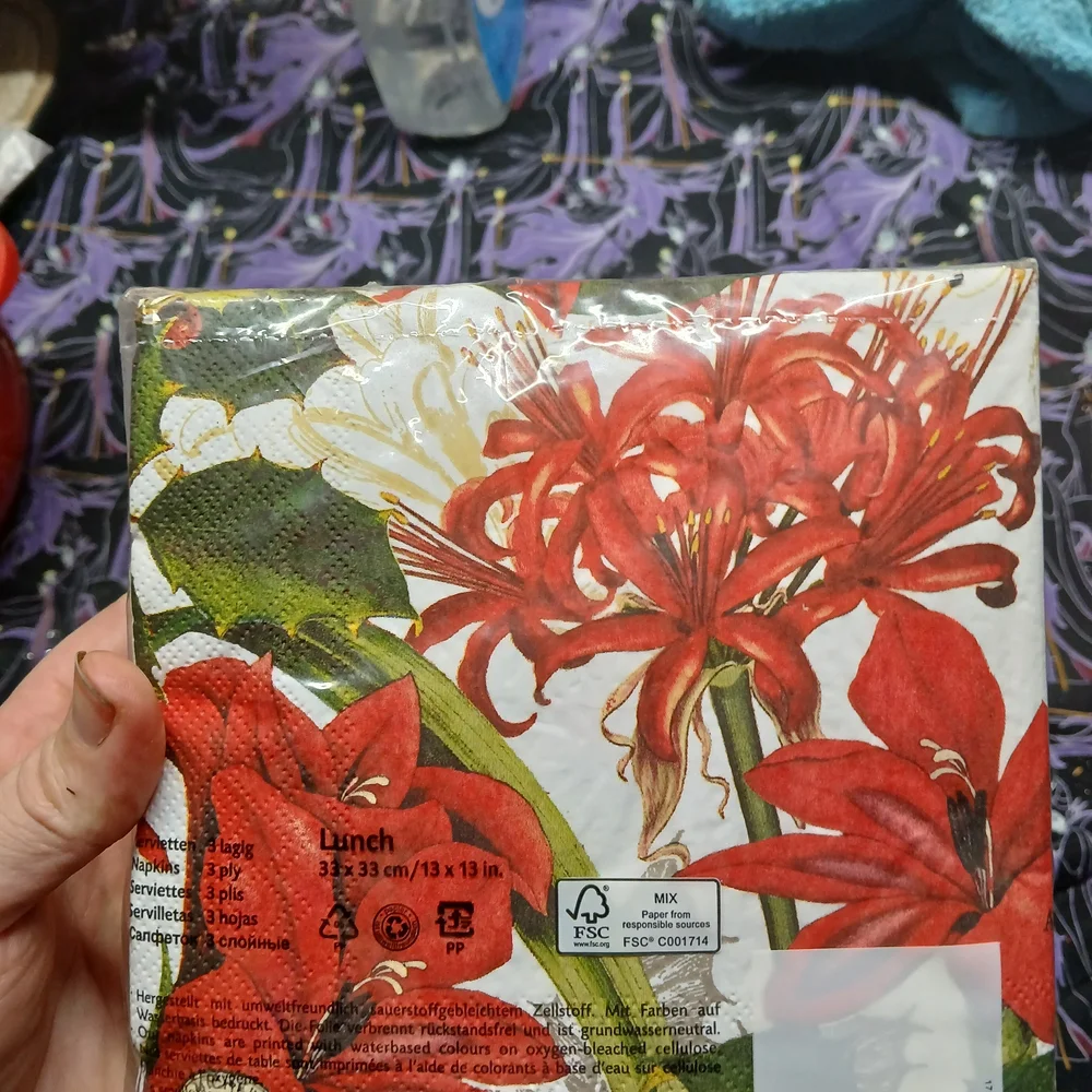 Adidas Red and Green Floral Disposable Napkins